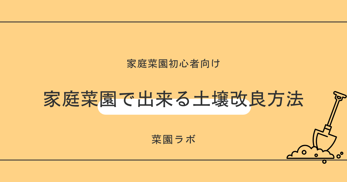 家庭菜園で出来る土壌改良方法